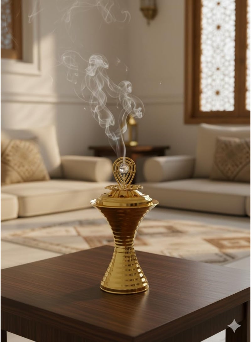 Decorative Gold Metal Incense Burner – Elegant Mabkhara Bakhoor Holder for Home Decor - Image 5